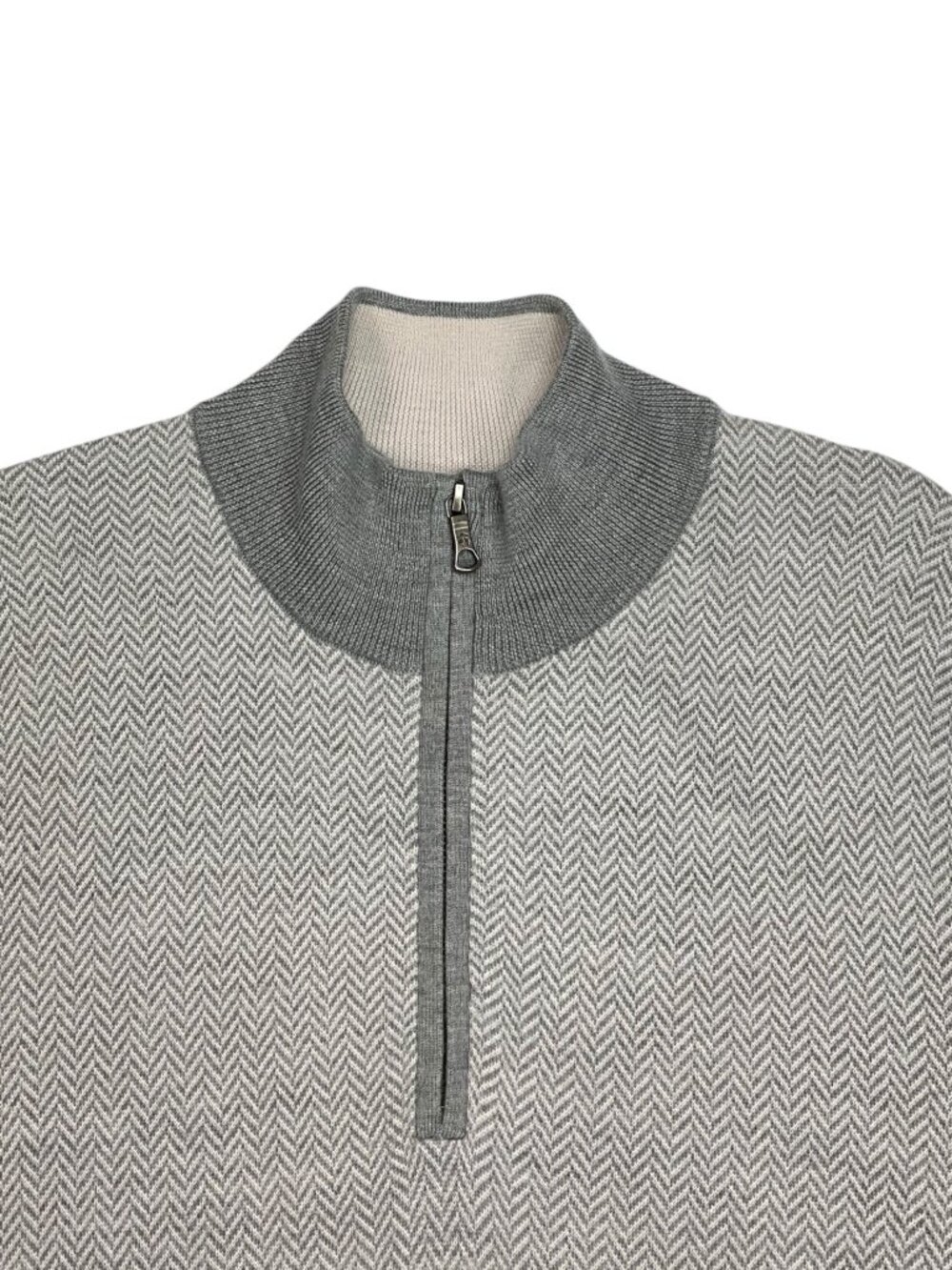 Brooks Brothers Merino Wool Quarter Zip Pullover Sweater XL Gray - Picture 8 of 13